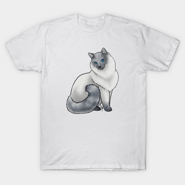 Cat - Balinese - Blue T-Shirt by Jen's Dogs Custom Gifts and Designs